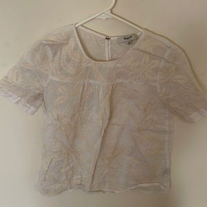 White embroidered Madewell top